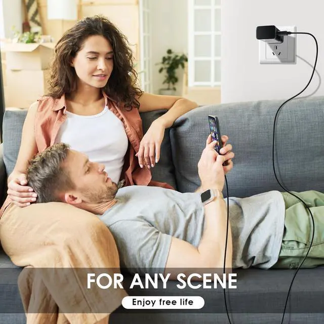 Alt view image 6 of 7 - Adaptive Fast Charging USB Wall Charger Adapter for Samsung Galaxy S26/S26 Ultra/S26+/S25 Ultra/S25/S25+/S25/s24/s23S8 S9 / Edge/Plus/Active, Quick Charge, Android Phone Travel Plug -2 Pack