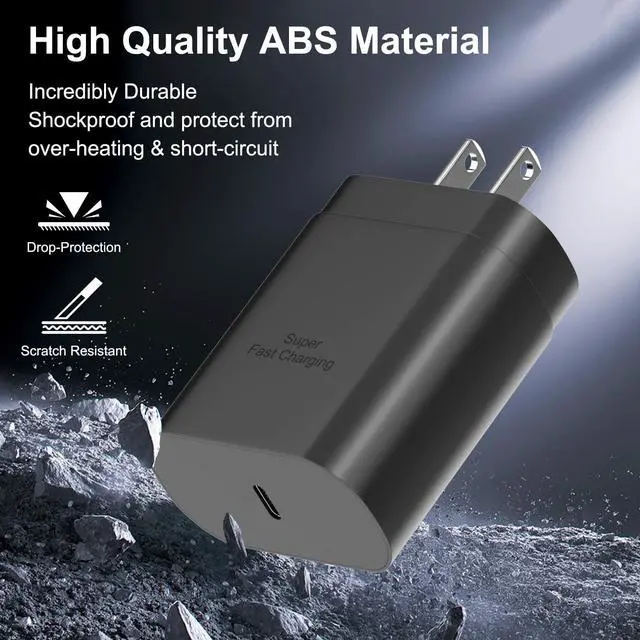 Alt view image 4 of 7 - Samsung USB-C Super Fast Charging Power Adapter,25W PD Charger Block for Samsung Galaxy S26/S26 Ultra/S26+/S25 Ultra/S25/S25+/S24 Ultra/S24/S24+/S23 Ultra/S23/S23+/S22/S22 Ultra/S22+(2 Pack)