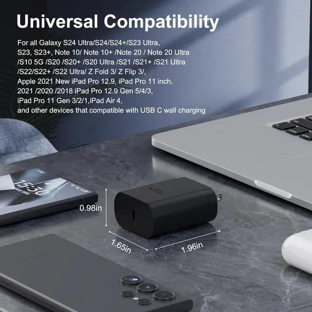 Alt view image 5 of 7 - Samsung USB-C Super Fast Charging Power Adapter,25W PD Charger Block for Samsung Galaxy S26/S26 Ultra/S26+/S25 Ultra/S25/S25+/S24 Ultra/S24/S24+/S23 Ultra/S23/S23+/S22/S22 Ultra/S22+(2 Pack)