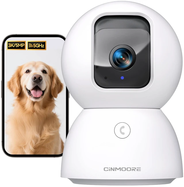 Main image of 5G Security Camera Indoor, 3K Pet/Dog Camera with Speaker/Phone App, PTZ WiFi Baby Monitor Cameras for Home Security, 0-Glow Night Vision 2-Way Talk, AI Tracking Facial Recognition Time Lapse