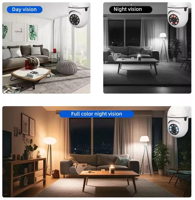 Alt view image 3 of 7 - 1080P Security Camera Outdoor Corded Power, 3 Pcs 2MP PTZ WiFi Home Camera (2.4G/5G Dual-Band), 360° Pan/Tilt, Color Night Vision, Motion Alerts, 2-Way Audio, Compatible with Alexa