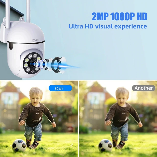 Alt view image 6 of 7 - 1080P Security Camera Outdoor Corded Power, 3 Pcs 2MP PTZ WiFi Home Camera (2.4G/5G Dual-Band), 360° Pan/Tilt, Color Night Vision, Motion Alerts, 2-Way Audio, Compatible with Alexa