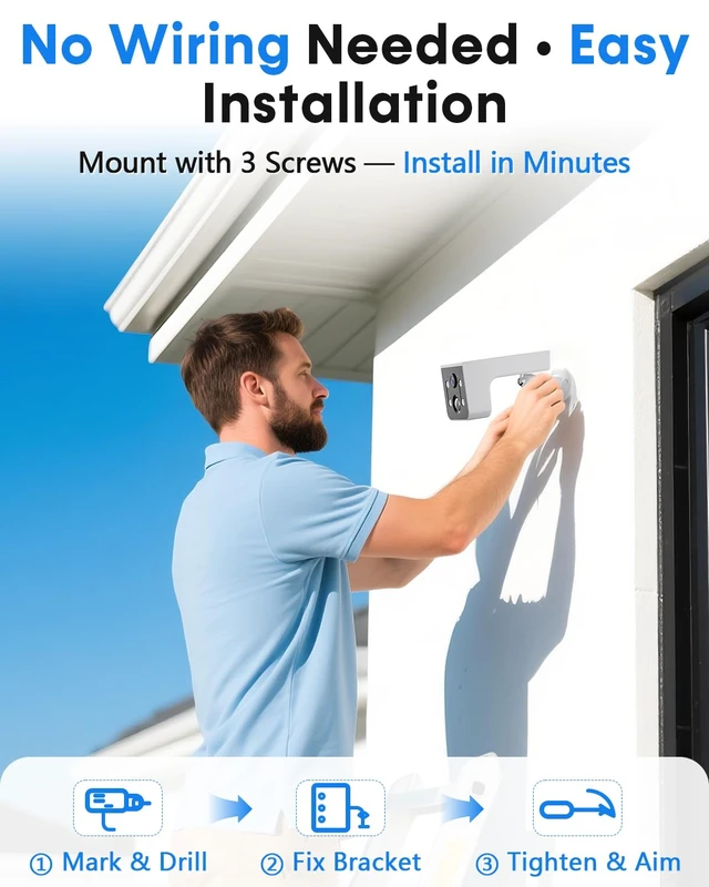 Alt view image 2 of 7 - Solar Security Camera Video Quality is Clear During the Day and at Night | No Lag Time or Delay Battery has Held up Well - Easy to Setup 60 Years Old can Figure Out the Install and Operation (2 Pack)