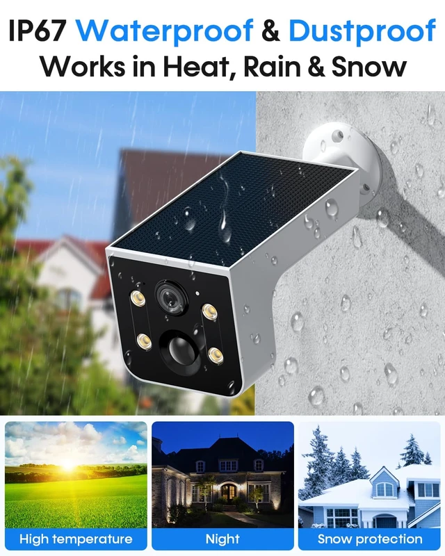 Alt view image 6 of 7 - Solar Security Camera Video Quality is Clear During the Day and at Night | No Lag Time or Delay Battery has Held up Well - Easy to Setup 60 Years Old can Figure Out the Install and Operation (2 Pack)