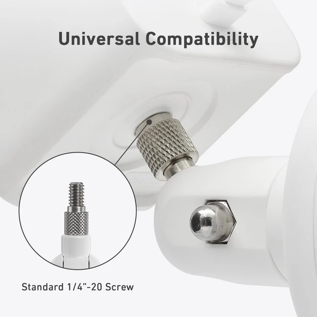 Alt view image 5 of 7 - Holicfun Indoor/Outdoor Security Camera Magnetic Mount, White | Universal 1/4"-20 bracket, fits Ring/Blink/Arlo/Wyze cameras & more, no-drill, strong magnet, adjustable angle