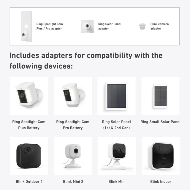 Alt view image 6 of 7 - Holicfun Indoor/Outdoor Security Camera Magnetic Mount, White | Universal 1/4"-20 bracket, fits Ring/Blink/Arlo/Wyze cameras & more, no-drill, strong magnet, adjustable angle