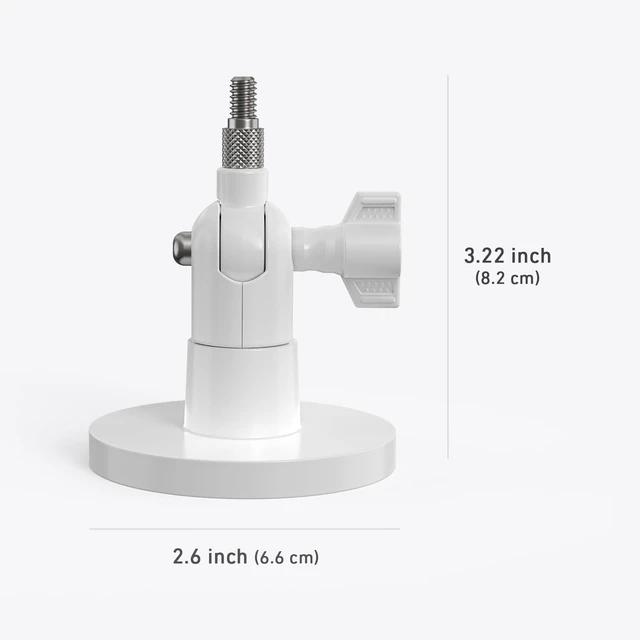 Alt view image 7 of 7 - Holicfun Indoor/Outdoor Security Camera Magnetic Mount, White | Universal 1/4"-20 bracket, fits Ring/Blink/Arlo/Wyze cameras & more, no-drill, strong magnet, adjustable angle