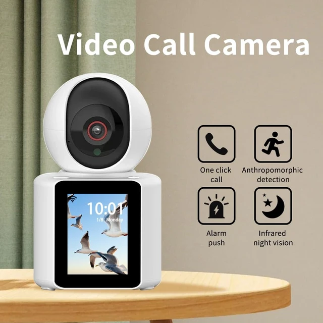Alt view image 2 of 7 - Two Way Pet Camera with 2.8 inch HD Screen, 1080P Video Calling Camera for Indoor Home Security, Indoor Home Nanny/Dog/Baby Security Device with Phone App
