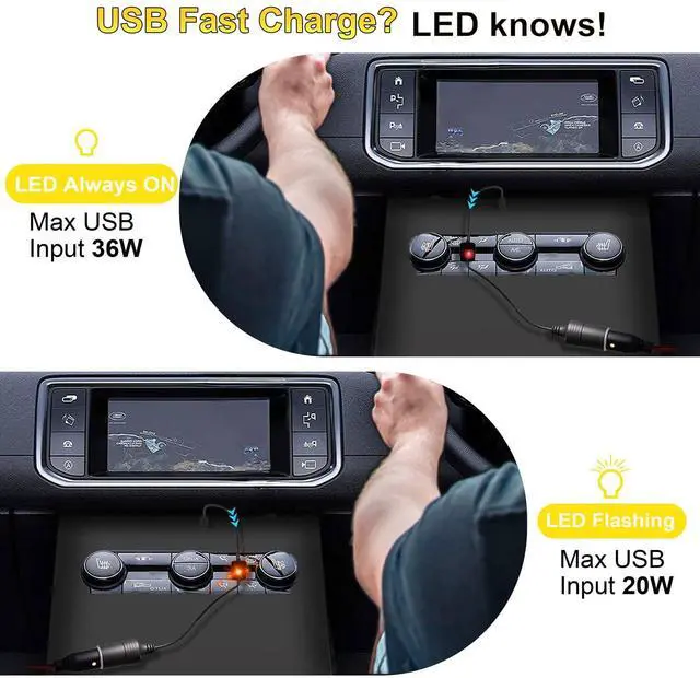 Alt view image 2 of 7 - USB C to 12V Adapter, USB C to 12V Cigarette Lighter Adapter PD3.0 Type C Male to 12V Cigarette Lighter Socket Female Cable for Dash Cam Power Bank GPS Car Led Light Strips 2 Pack
