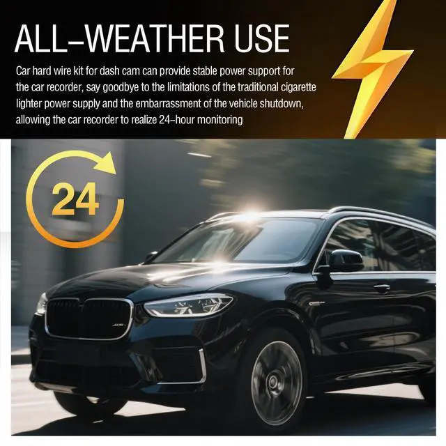 Alt view image 7 of 7 - 9.68Ft USB C Car Dash Cam Hardwire Kit,Upgraded Car Hardwire Kit for Dash Camera with Low Voltage Protection Includes Conversion Cable,12-30V to 5V 2.5A Cars Dashcam Hardwires Kits