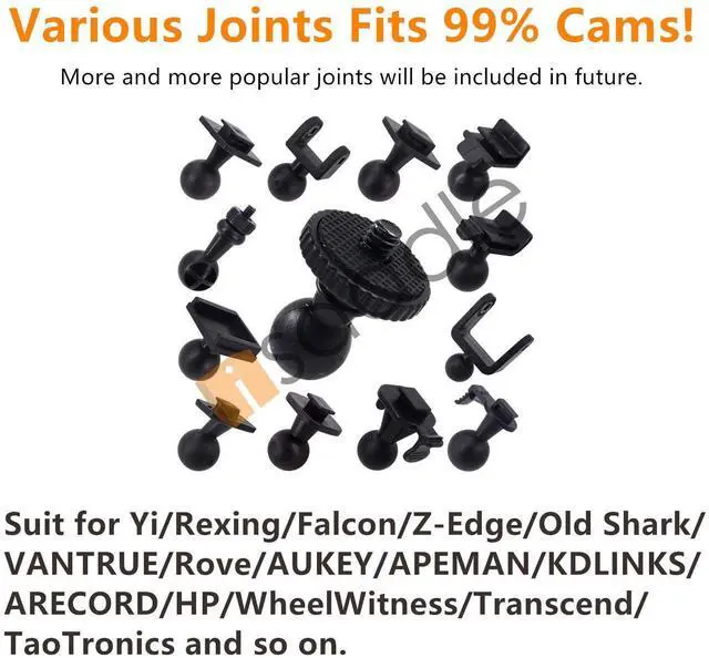 Alt view image 2 of 7 - Dash Cam Suction Mount - Windshield & Dashboard Suction Cup Mount Holder/w Various Joints for Yi/Rove/Rexing/Falcon/Old Shark/VANTRUE/KDLINKS/WheelWitness/...(On-Dash Cameras Suitable)