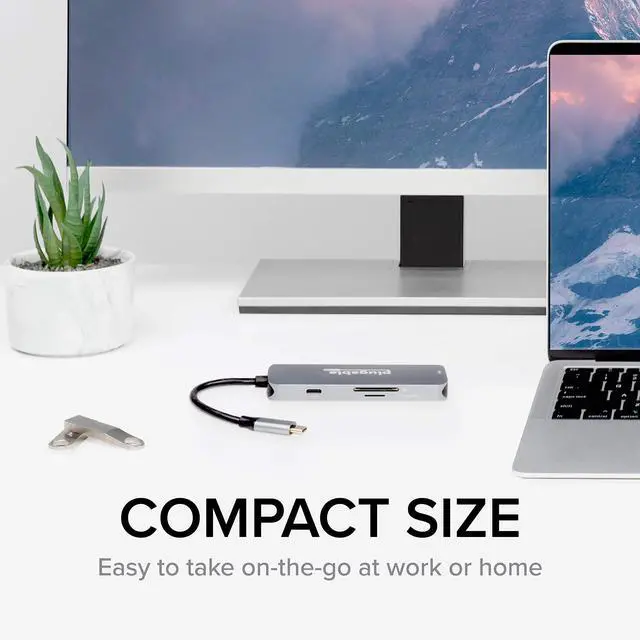 Alt view image 6 of 7 - USB-C Hub 7-in-1, Driverless USB C Hub Compatible with Mac, Windows, Chromebook, USB4, Thunderbolt 4, and More (4K HDMI, 3 USB 3.0, SD & microSD Card Reader, 100W Charging)
