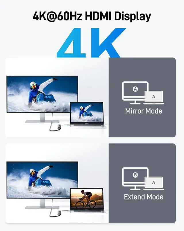 Alt view image 3 of 7 - 7 in 1 USB C Hub Multiport Adapter, USB C to HDMI Adapter 4K@60Hz, 100W PD, 2 USB A 3.1 + Type-C 3.1 5Gbps Data, SD Card Reader, USBC Hub HDMI Compatible with Laptop, Macbook Neo, iphone 17/16/15