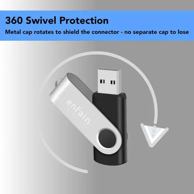 Alt view image 4 of 7 - 16GB USB 2.0 Flash Drive 10 Pack | Swivel Thumb Drives with 31 Labels | Gift-Ready Packaging for Corporate Events, Office & Team Distributions (Black)