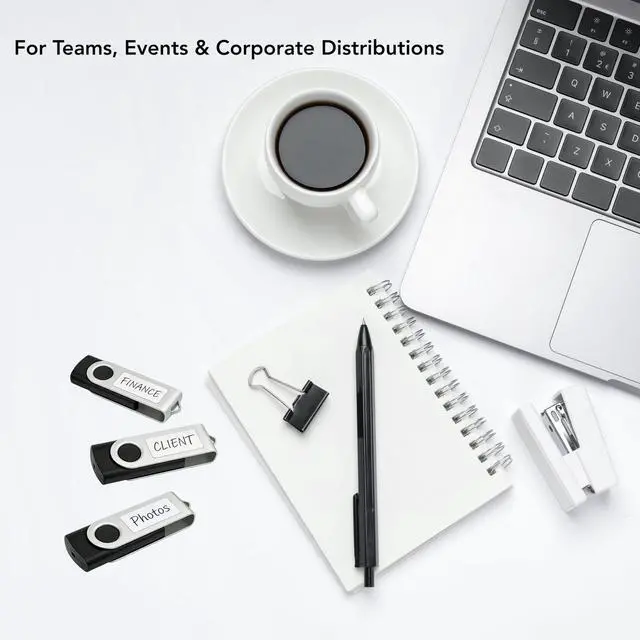 Alt view image 7 of 7 - 16GB USB 2.0 Flash Drive 10 Pack | Swivel Thumb Drives with 31 Labels | Gift-Ready Packaging for Corporate Events, Office & Team Distributions (Black)