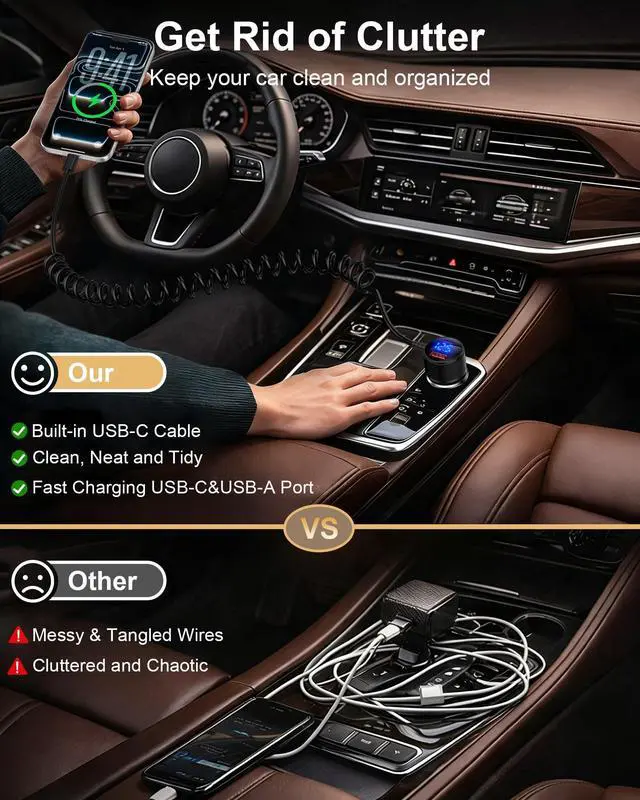 Alt view image 2 of 7 - 78W USBC Cigarette Lighter Car Charger Fast Charging Adapter for Galaxy S26
