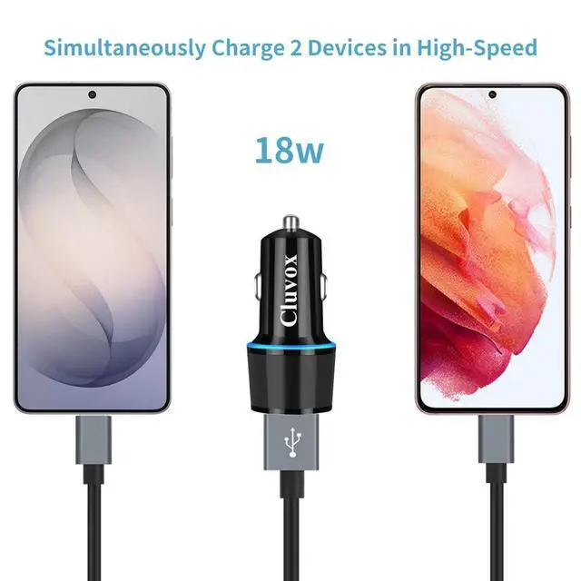 Alt view image 3 of 7 - 36W Fast USB Car Charger for Samsung A57/A56/A55/A37/A17/A16/A36 Android