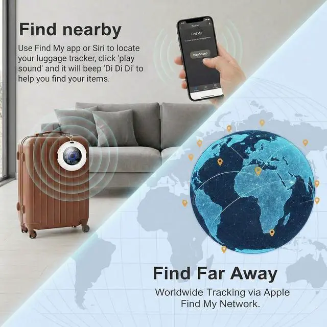 Alt view image 4 of 7 - 4 Pack Bluetooth Tracker Tags for Apple Find My MFi Certified Key Finder | No Subscription Required Replaceable Battery Loud Alarm Water-Resistant Air Tracker Tags for Keys Wallets Luggage and Pets