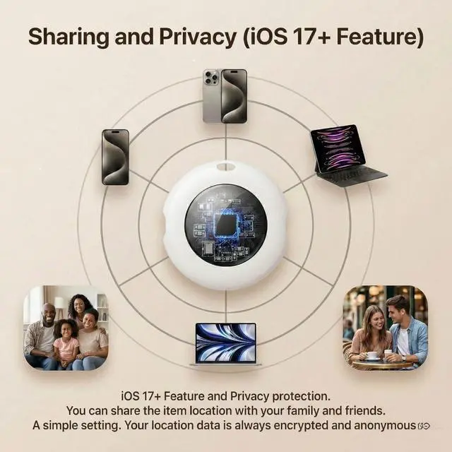 Alt view image 7 of 7 - 4 Pack Bluetooth Tracker Tags for Apple Find My MFi Certified Key Finder | No Subscription Required Replaceable Battery Loud Alarm Water-Resistant Air Tracker Tags for Keys Wallets Luggage and Pets