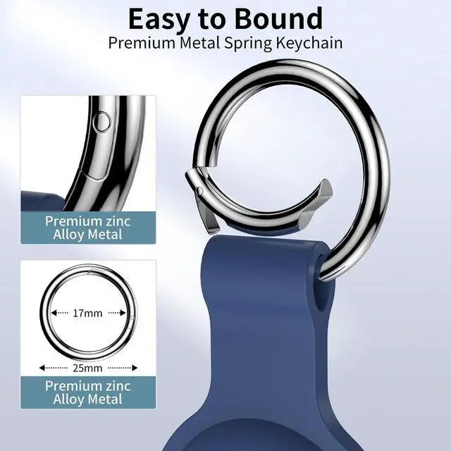 Alt view image 4 of 7 - Compatible with AirTag Holder Case Keychain 8 Pack,for AirTag 2nd & 1st Generation Key Chain Ring Case Cover for Air Tag Holder GPS Tracker Air Tag 2nd gen Finders Air Tagholder for Kids,Bags,Luggages