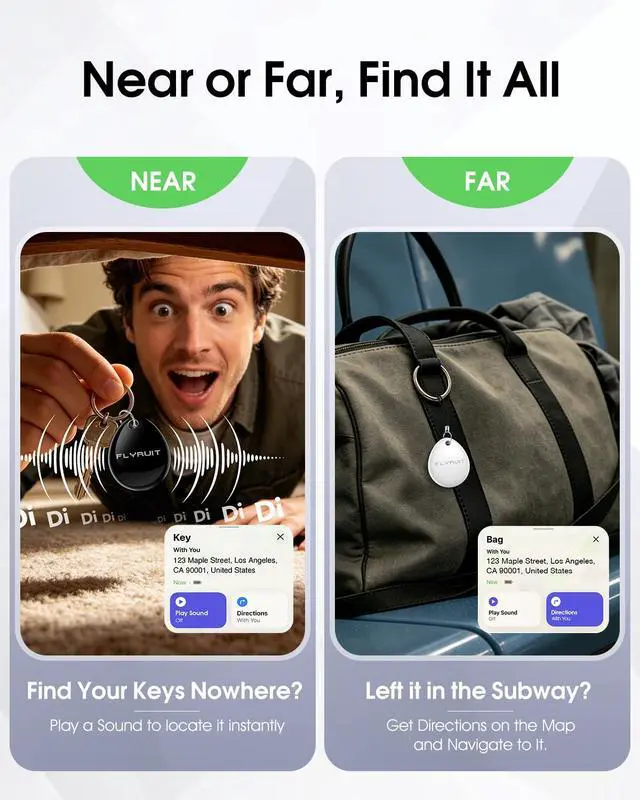 Alt view image 5 of 7 - Air Tracker Tags-4 Pack, iOS Only, Apple Find My Certified, Luggage Tracker | Smart Bluetooth Tracking, Key Finder Items Locator for iPhone, Travel Cruise Essentials, Wallet, Backpack, Car, Bike