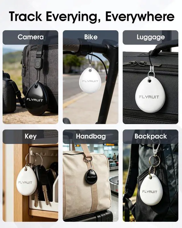 Alt view image 7 of 7 - Air Tracker Tags-4 Pack, iOS Only, Apple Find My Certified, Luggage Tracker | Smart Bluetooth Tracking, Key Finder Items Locator for iPhone, Travel Cruise Essentials, Wallet, Backpack, Car, Bike