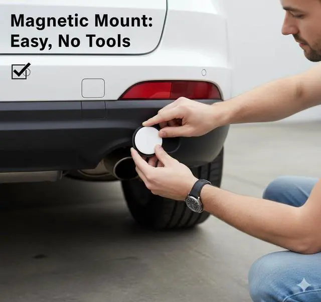 Alt view image 4 of 6 - Real-Time Vehicle Tracker with Magnetic Mount, Compatible with Apple Find My (iOS Only)