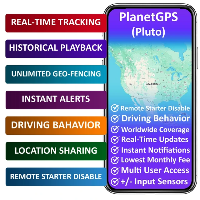 Alt view image 2 of 7 - (Pluto) - Wired GPS Tracker for Vehicles + Kill Switch (Remote Starter Disable) + PTO Monitoring for Tow Trucks - Subscription Required (Starting $5.00 / Month) Relay Included