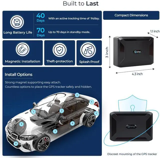 Alt view image 4 of 6 - SALIND 4G GPS Tracker for Fleet, Heavy-Duty Tracking Device for Trucks | Up to 70 Days Battery - Worldwide GPS Tracking - Anti-Theft GPS Device with Strong Magnet - Geofence - Subscription Required