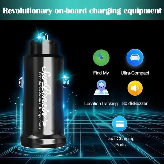 Alt view image 3 of 6 - Car Anti-Loss Device with Charging Port - Real-Time Location Tracking, Compatible with Apple Find My (iOS Only)-Black