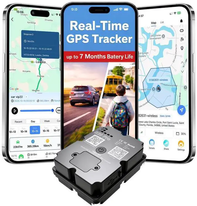 Main image of GPS Tracker for Vehichles, up to 7 Months Long Battery Life, Real Time Tracking, Unlimited Distance, Strong Magnetic,IP67 Waterproof 4G Tracker Device for Vehicles Cars Motorcycle, Subscription Needed