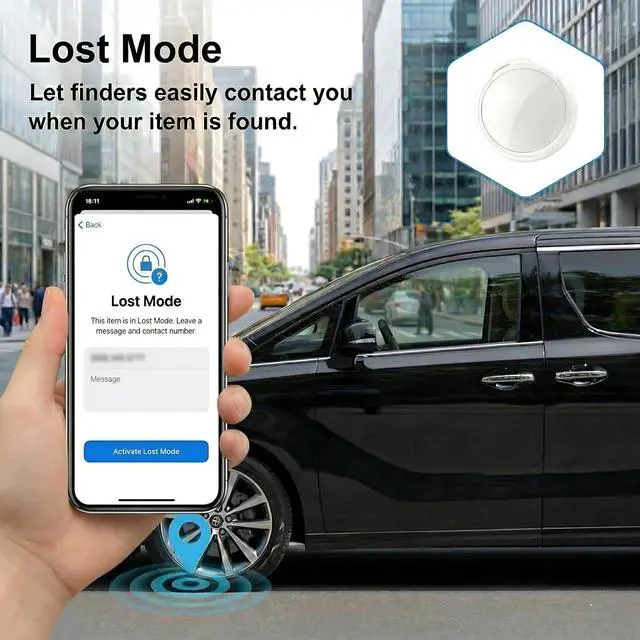 Alt view image 5 of 7 - 2 Pack GPS Tracker for Vehicles with Magnetic Case Work with Apple Find My(iOS Only) Waterproof Global Real-Time Location Tracking Hidden Car Device Bluetooth Finder No Fee or Subscription Required