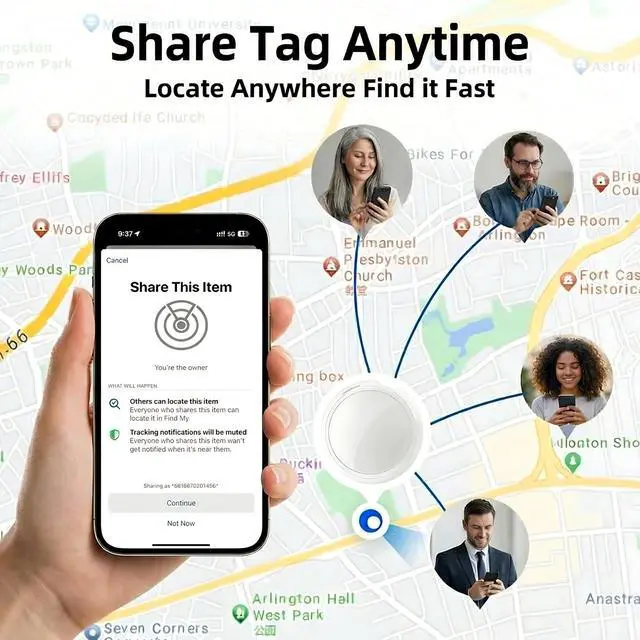 Alt view image 6 of 7 - 2 Pack GPS Tracker for Vehicles with Magnetic Case Work with Apple Find My(iOS Only) Waterproof Global Real-Time Location Tracking Hidden Car Device Bluetooth Finder No Fee or Subscription Required