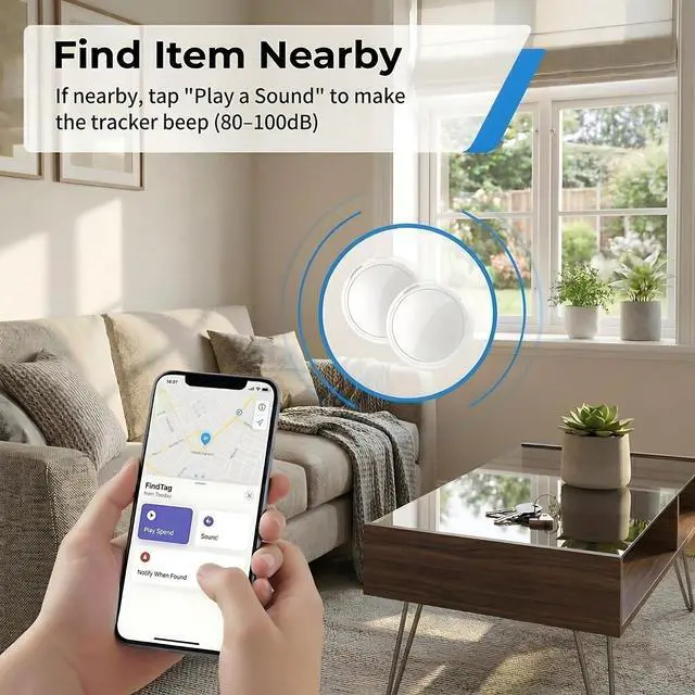 Alt view image 4 of 7 - 2 Pack GPS Tracker for Vehicles with Magnetic Case Work with Apple Find My(iOS Only) Waterproof Global Real-Time Location Tracking Hidden Car Device Bluetooth Finder No Fee or Subscription Required