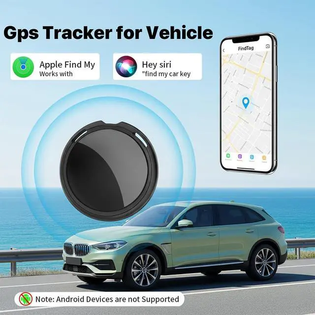 Alt view image 4 of 6 - No Subscription GPS Tracker for Vehicles Work with Find My(iOS Only) Real Time Mini Tracker Tags Global Coverage Hidden Car Location Tracking Tags Device with Magnetic Case No Monthly Fee Required