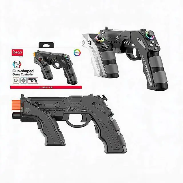 Main image of TOPWOLF Suitable for Switch 1/2 Game Gun Handle Shooting Motion-Sensing Gun with Continuous Fire Gyroscope Hall Joystick Accessories, GamePad, Switch Accessories