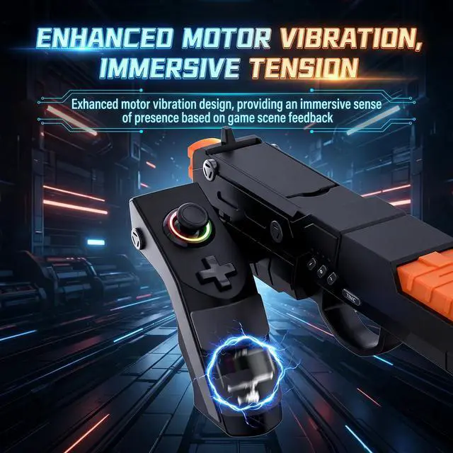 Alt view image 2 of 3 - TOPWOLF Suitable for Switch 1/2 Game Gun Handle Shooting Motion-Sensing Gun with Continuous Fire Gyroscope Hall Joystick Accessories, GamePad, Switch Accessories