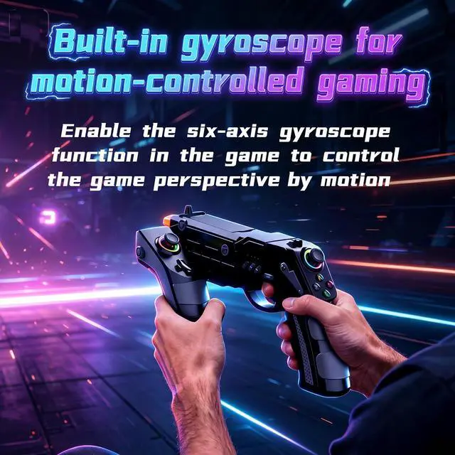 Alt view image 3 of 3 - TOPWOLF Suitable for Switch 1/2 Game Gun Handle Shooting Motion-Sensing Gun with Continuous Fire Gyroscope Hall Joystick Accessories, GamePad, Switch Accessories
