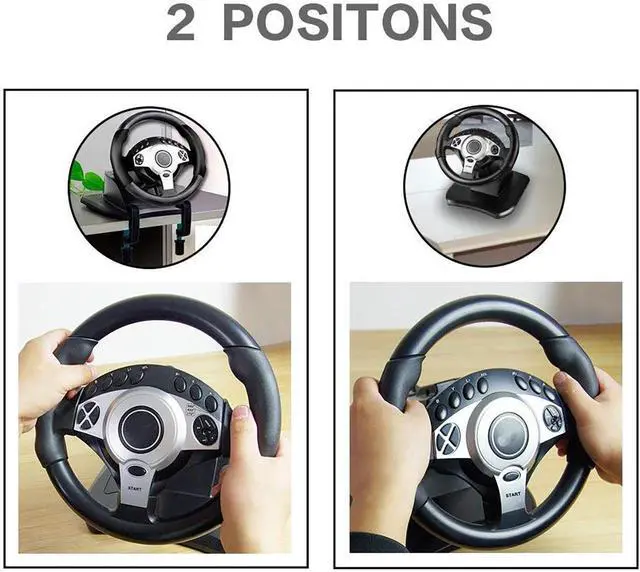 Alt view image 2 of 6 - Racing Wheel 900° with Gear Shifter and Handbrake, Gaming Racing Wheel Simulates Manual Transmission Driving, Car Racing Clutch, 900 Degree Steering Game, Compatible with PS3/PS4/Xbox 360/Xbox One/PC/