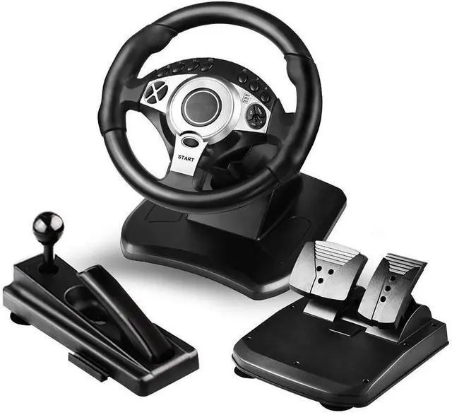 Main image of Racing Wheel 900° with Gear Shifter and Handbrake, Gaming Racing Wheel Simulates Manual Transmission Driving, Car Racing Clutch, 900 Degree Steering Game, Compatible with PS3/PS4/Xbox 360/Xbox One/PC/