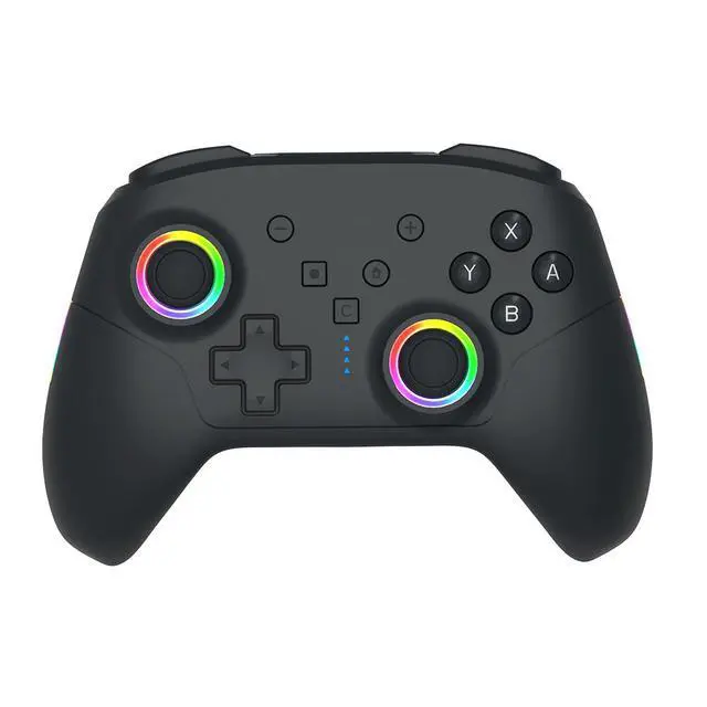 Alt view image 3 of 6 - TOPWOLF RGB Wireless Controller for Switch 2 / Switch Lite / PC / Android / iOS 7Color LED, C Button GameChat, MKey Macro, 4Level Vibration, Turbo & 9Axis Gyro, 600mAh Battery, TypeC