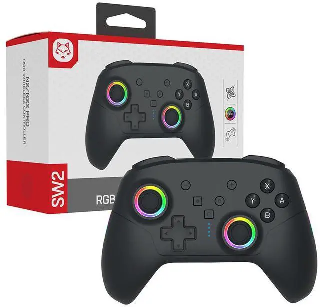 Main image of TOPWOLF RGB Wireless Controller for Switch 2 / Switch Lite / PC / Android / iOS 7Color LED, C Button GameChat, MKey Macro, 4Level Vibration, Turbo & 9Axis Gyro, 600mAh Battery, TypeC