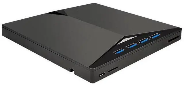 Main image of 7in1 USB 3.0 & TypeC External DVD Drive Portable CD/DVD Burner Reader Writer with SD/TF Card Slots, 2 USB Ports, 2 TypeC Ports, PlugandPlay, Silent 30dB Operation, Compatible with Laptop, PC,