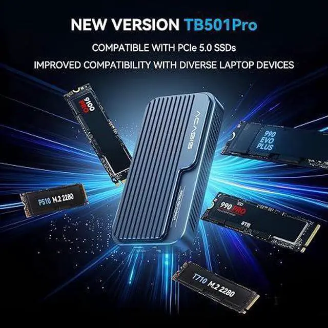 Alt view image 2 of 7 - UACASIS 80Gbps M.2 NVMe SSD Enclosure with Thunderbolt 5 & USB4 V2.0 6000 MB/s for PCIe 5.0 SSD, Active Smart Cooling Fan, JHL9480 Advanced Chip, Aluminum Tool-Free Case for Gamers & Professionals