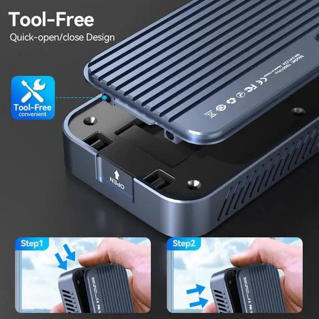 Alt view image 4 of 7 - UACASIS 80Gbps M.2 NVMe SSD Enclosure with Thunderbolt 5 & USB4 V2.0 6000 MB/s for PCIe 5.0 SSD, Active Smart Cooling Fan, JHL9480 Advanced Chip, Aluminum Tool-Free Case for Gamers & Professionals