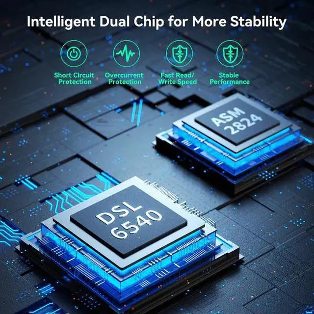 Alt view image 5 of 7 - Acasis 4 Bay 40Gbps M.2 NVMe RAID SSD Enclosure, Thunderbolt 4/3 & USB4 External Hard Drive Box, Supports 32TB Expansion, Software RAID Modes, Active Cooling Fan, Tool-Free Magnetic Design for PC Desk