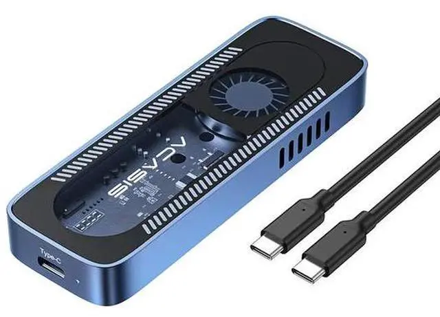 Main image of ACASIS 10Gbps Built In Fan USB 3.1 M.2 2230/42/60/80 NVME SSD Case Active Cooling Aluminum Shell for Steam Deck/PC, 10Gbps USB 3.2 Speed, Translucent Geek Design, Up to 8TB