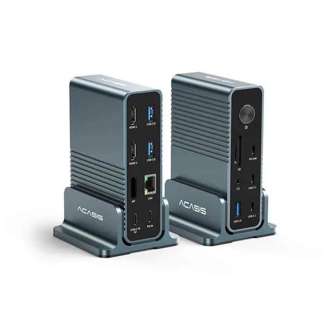 Main image of ACASIS 15-in-1 USB C Docking Station Dual Monitor - 2xHDMI+DP, 2xUSB-C 10Gbps, 3xUSB-A 5Gbps, SD/TF, 100W PD, Ethernet for Windows/MacOS