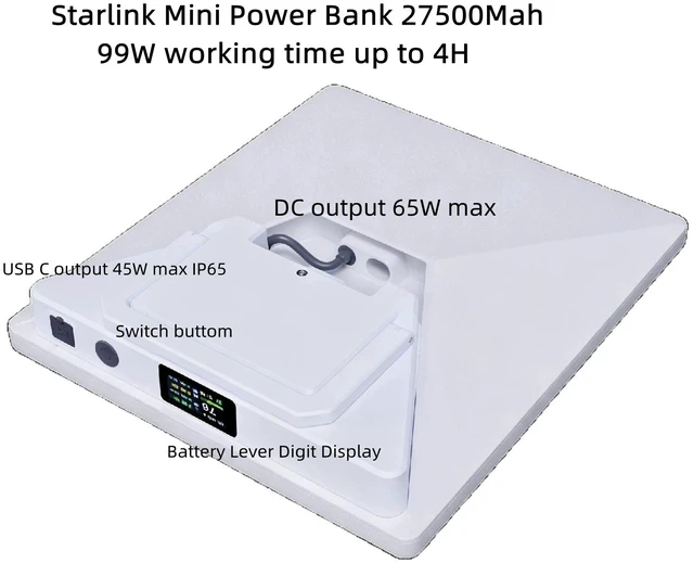 Alt view image 6 of 7 - Mini Portable Power Bank for Starlink, Outdoor Battery Pack with Fast Charging, Camping Picnic Power Supply for Phones, Tablets, and Small Devices