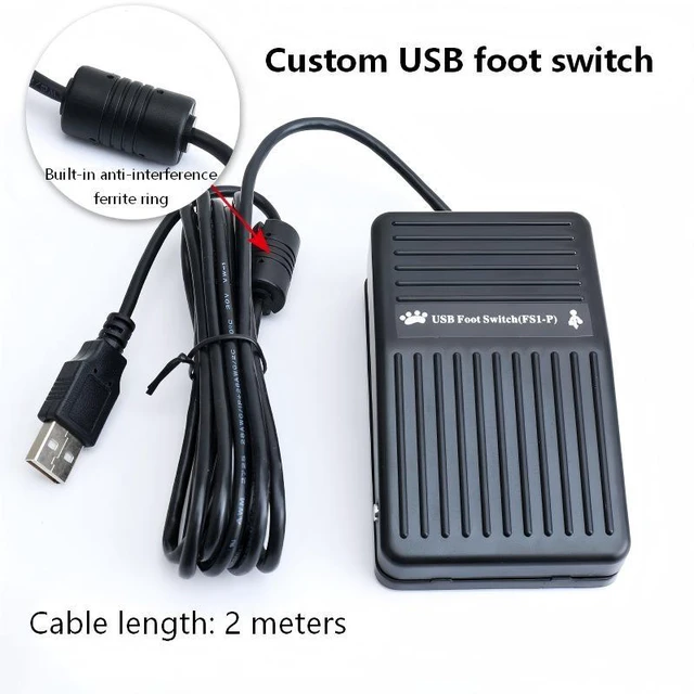 Alt view image 7 of 7 - USB Foot Switch for Gaming - HID Programmable 3-Pedal, Anti-Slip Heavy Duty, MMO Macro Controller for PC Keyboard Replacement, FPS & Game Assistant